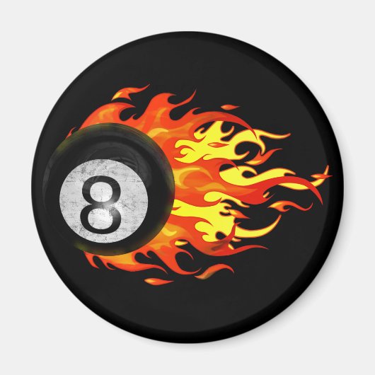 Flaming 8 Ball Magneet (Voorkant)