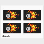 Flaming 8 Ball Rechthoekige Sticker (Vel)