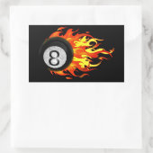 Flaming 8 Ball Rechthoekige Sticker (Tas)