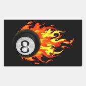 Flaming 8 Ball Rechthoekige Sticker (Voorkant)