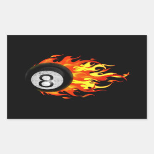 Flaming 8 Ball Rechthoekige Sticker