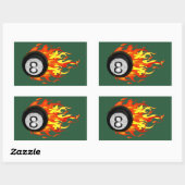 Flaming 8 Ball Rechthoekige Sticker (Vel)