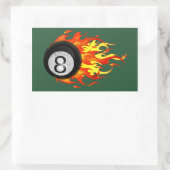 Flaming 8 Ball Rechthoekige Sticker (Tas)