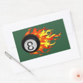 Flaming 8 Ball Rechthoekige Sticker (Envelop)