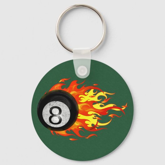 Flaming 8 Ball Sleutelhanger (Voorkant)