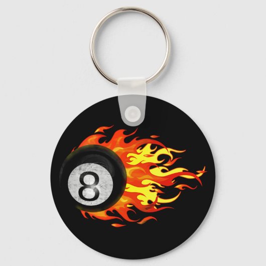 Flaming 8 Ball Sleutelhanger (Voorkant)