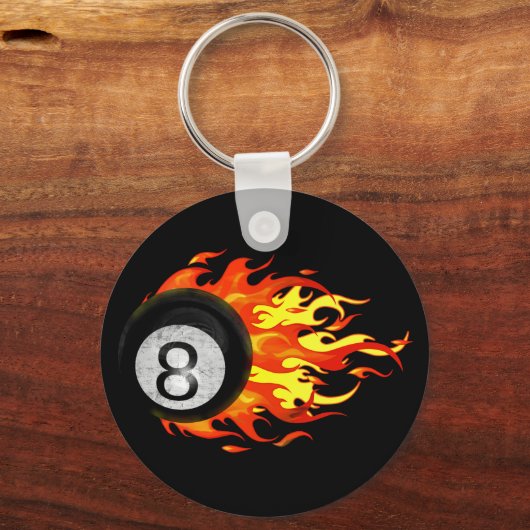Flaming 8 Ball Sleutelhanger (Voorkant)