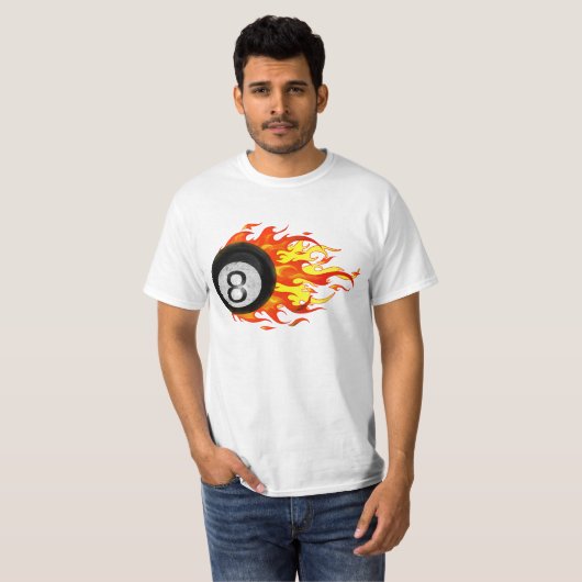 Flaming 8 Ball T-shirt (Voorkant volledig)