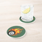 Flaming 8 Ball Zandsteen Onderzetter (Zijkant)