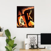 Flaming Ace King Big Slick Poker Poster door Teo (Thuiskantoor)