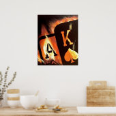 Flaming Ace King Big Slick Poker Poster door Teo (Keuken)
