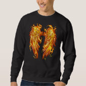 Flaming Angel Wings On Back Fire Feathers Trui (Voorkant)