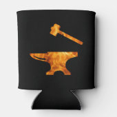 Flaming Anvil & Hammer Blacksmith Metalworking Blikjeskoeler (Achterkant)