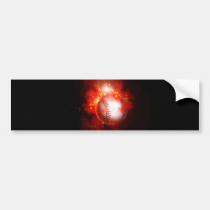 Flaming Baseball Bumpersticker
