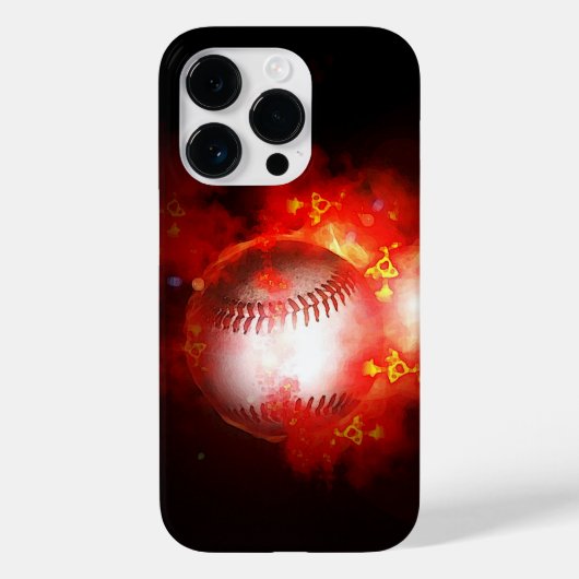 Flaming Baseball Case-Mate iPhone Case (Achterkant)