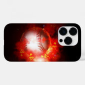 Flaming Baseball Case-Mate iPhone Case (Achterkant (horizontaal))