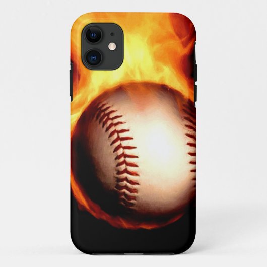 Flaming Baseball Case-Mate iPhone Case (Achterkant)