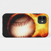 Flaming Baseball Case-Mate iPhone Case (Achterkant (horizontaal))
