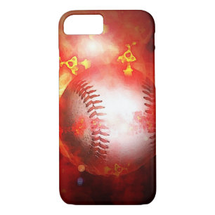 Flaming Baseball iPhone 7 Hoesje