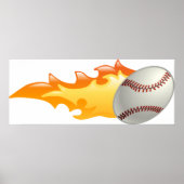 Flaming Baseball Poster (Voorkant)