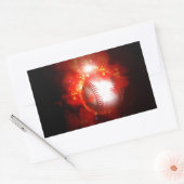 Flaming Baseball Rechthoekige Sticker (Envelop)