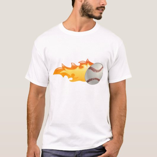 Flaming Baseball T-shirt (Voorkant)