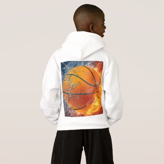 Flaming basketbal (Achterkant volledig)