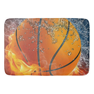 Flaming basketbal badmat