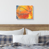 Flaming basketbal canvas afdruk (Insitu (Slaapkamer))