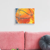 Flaming basketbal canvas afdruk (Insitu (Woonkamer))