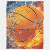 Flaming basketbal fleece deken (Voorkant)