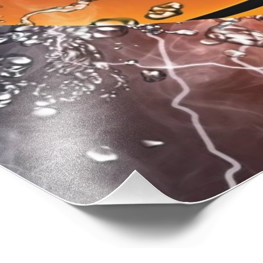 Flaming basketbal foto afdruk (Hoek)