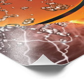 Flaming basketbal foto afdruk (Hoek)