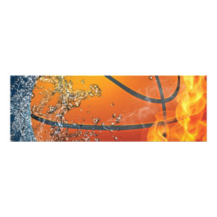 Flaming basketbal foto afdruk