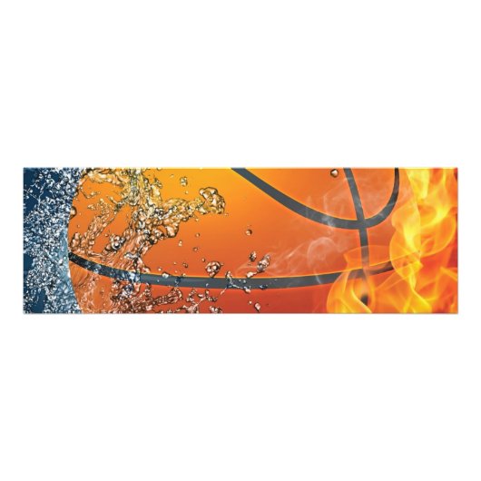 Flaming basketbal foto afdruk (Voorkant)