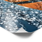 Flaming basketbal foto afdruk (Hoek)