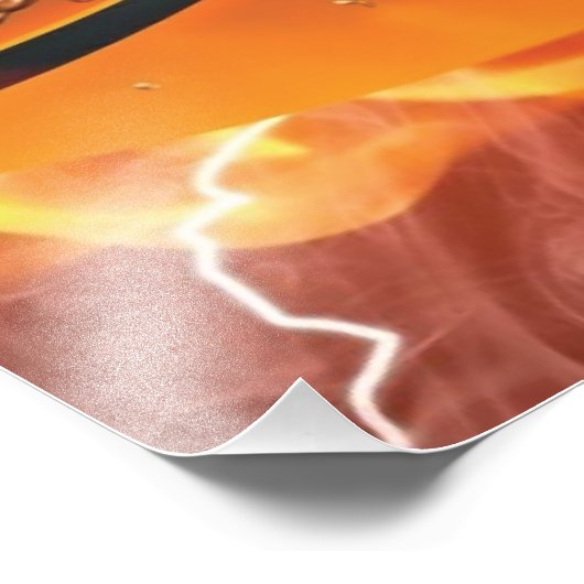 Flaming basketbal foto afdruk (Hoek)