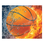 Flaming basketbal foto afdruk (Voorkant)