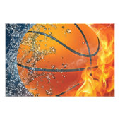 Flaming basketbal foto afdruk (Voorkant)
