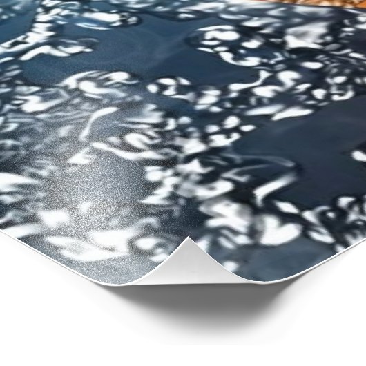 Flaming basketbal foto afdruk (Hoek)