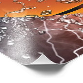 Flaming basketbal foto afdruk (Hoek)