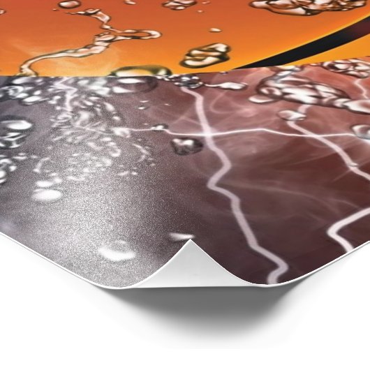 Flaming basketbal foto afdruk (Hoek)