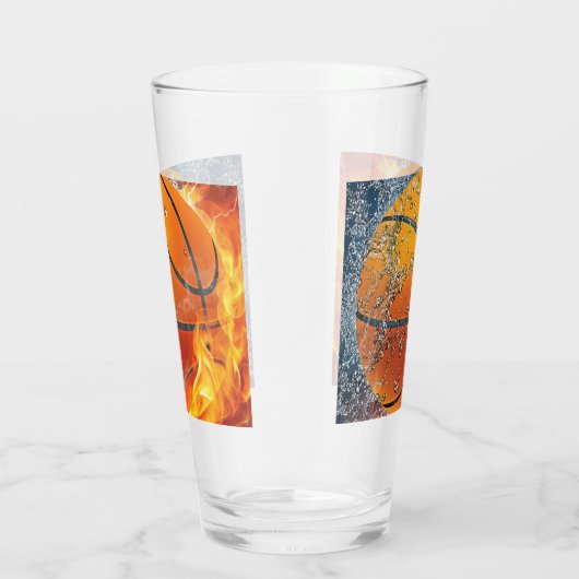 Flaming basketbal glas (Rechts)