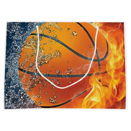 Flaming basketbal groot cadeauzakje (Voorkant)