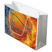 Flaming basketbal groot cadeauzakje (Voorkant Gekanteld)