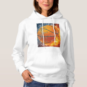 Flaming basketbal hoodie