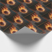 Flaming Basketbal in de Hoop Cadeaupapier (Hoek)