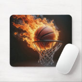 Flaming Basketbal in de Hoop Muismat (Met muis)