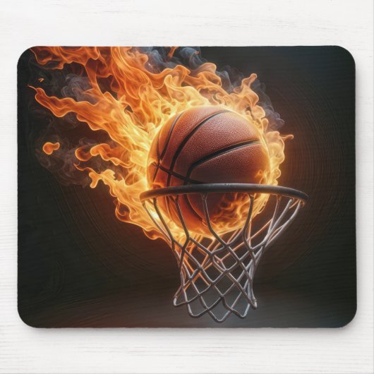 Flaming Basketbal in de Hoop Muismat (Voorkant)