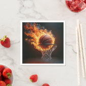 Flaming Basketbal in de Hoop Servet (Insitu)